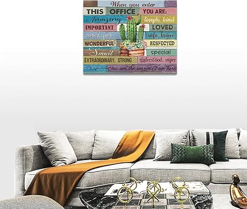 Miniatura 5 de Citari Amazing Tough Kind - Lienzo decorativo para pared, póster inspirador de oficina de cactus y suculentas, consejero escolar y decoración de En