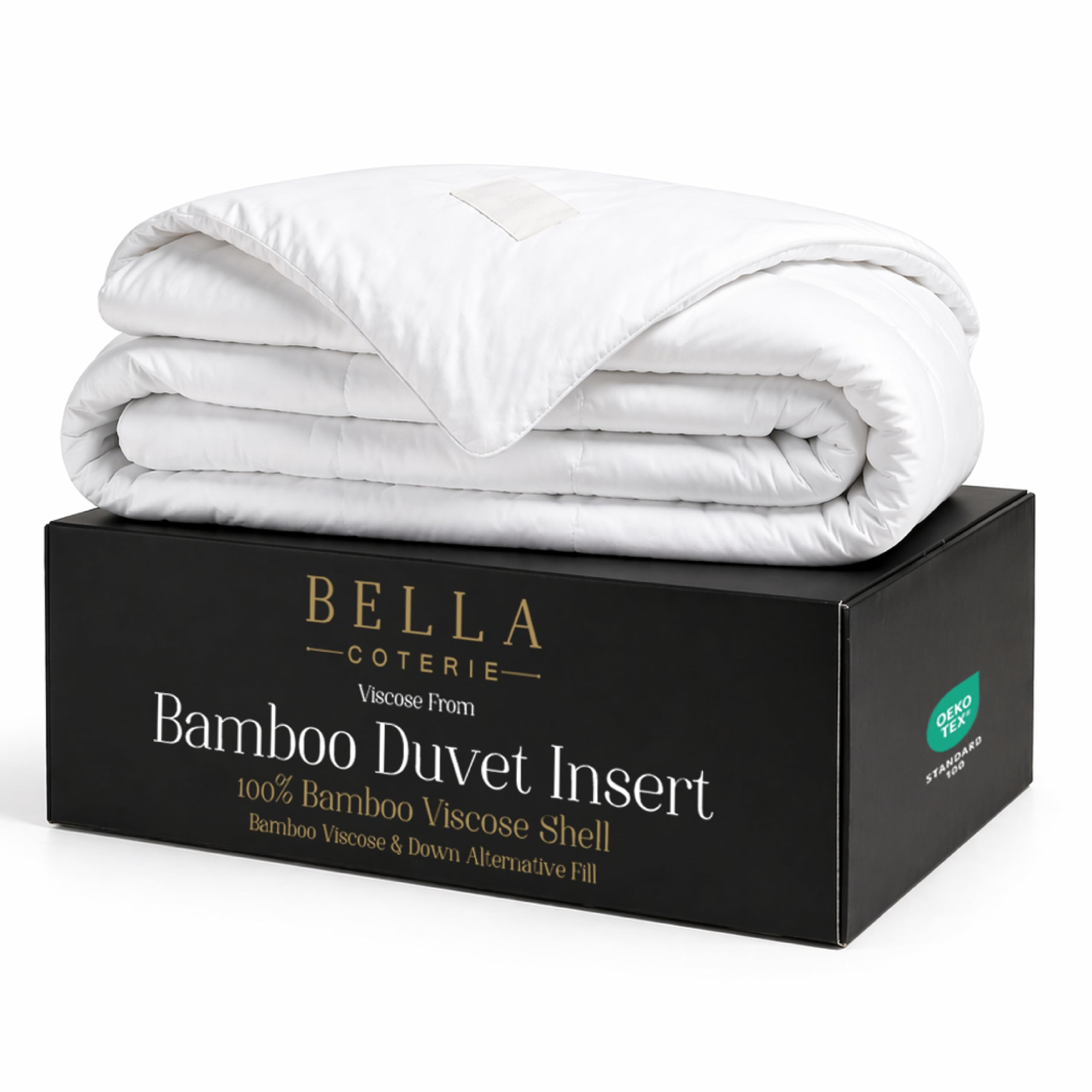 Bella Coterie Bamboo Viscose Duvet Insert Queen/Full Size | A Luxury Down Alternative Comforter | All Season Cooling for Hot Sleepers | Ultra Soft & Breathable | Machine Washable | 90"x94" [White]