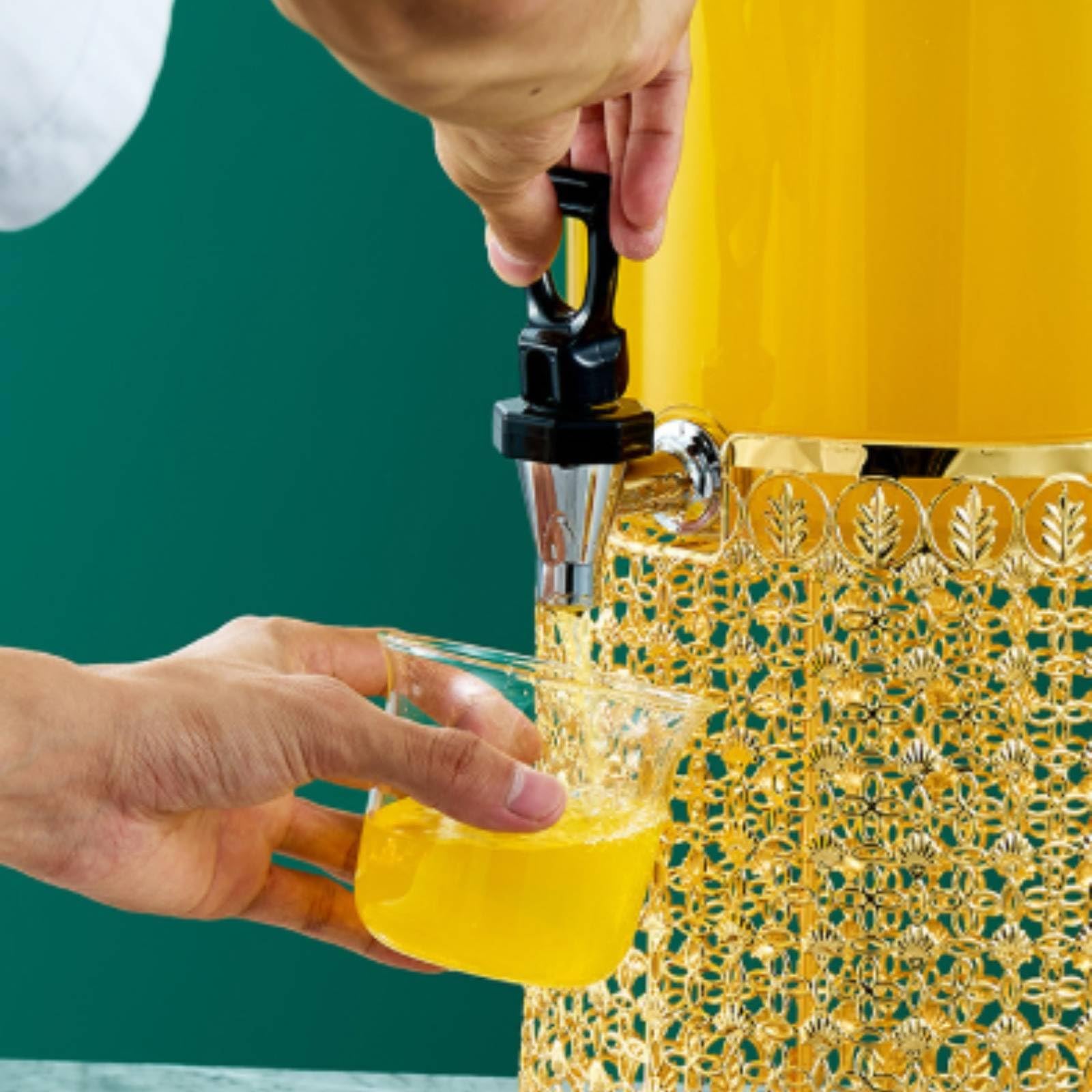 Dispensador Comercial Contenedor Servidor con Barril Transparente de 8 L y Detalles de Enrejado de Hielo y Grifo Frontal Adecuado para Desayunos Cafeterías Líneas de Servicio, Estilo A