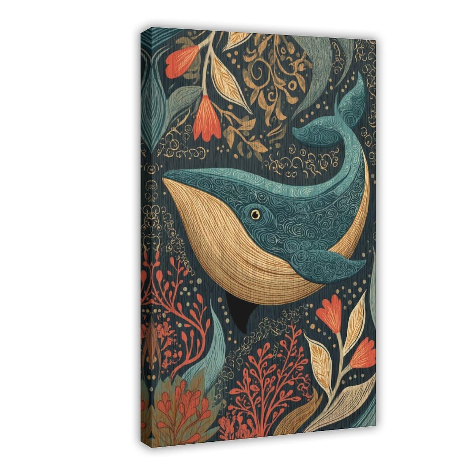 YWTJAX Whale Poster Canvas Poster for Dorm Room Decor Gift