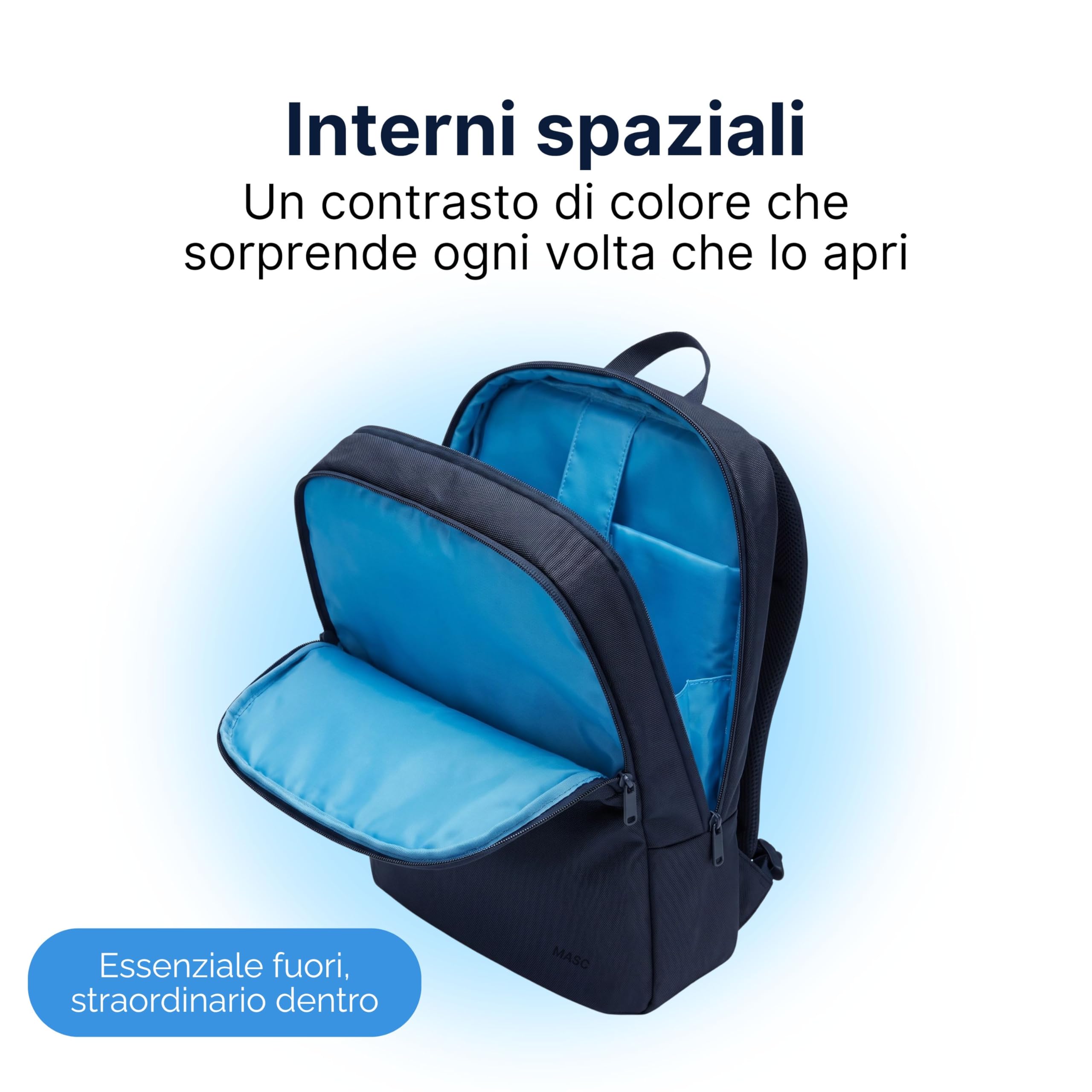 MASC Zaino Porta PC da Lavoro, Ideale per l’Ufficio è uno Zaino Elegante Business, Impermeabile e Professionale