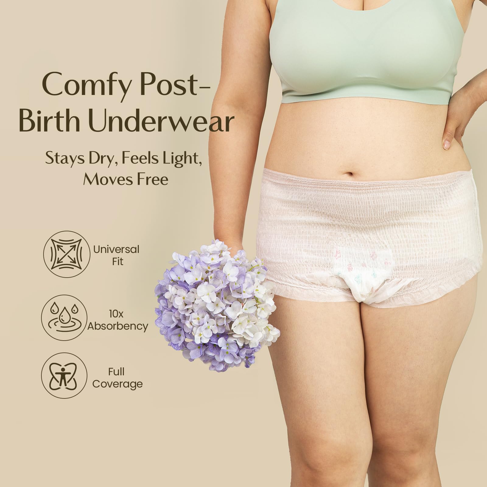 Postpartum Essentials Kit for Mom & Baby, Postpartum Care for Labor & Delivery, Peri Bottle, Cooling Spray, Disposable Underwears, Postpartum Pads, Hot&Cold Packs, Soothing Liners, Baby Outfits Set