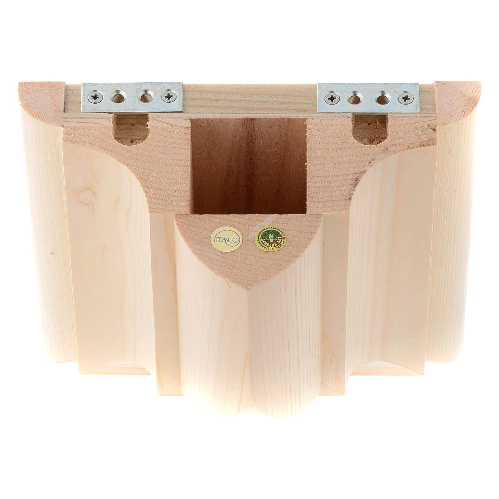 Holyart Ménsula Pared gótica de Madera Valgardena Encerada, 13 x 15 cm (5.12 x 5.91 Inc.)