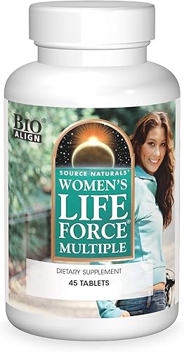 Source Naturals Suplemento multivitamínico diario y multivitamínico para la salud inmune de las mujeres Life Force Multiple, 45 tabletas