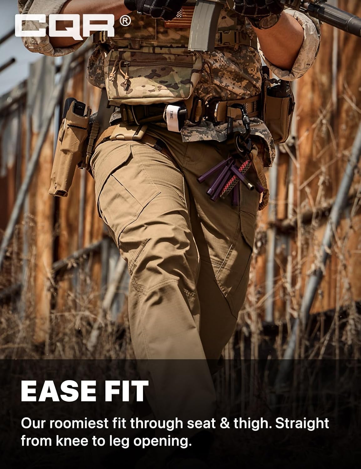 CQR Men's Tactical Pants, Water Resistant Ripstop Cargo Pants, Lightweight EDC Work Hiking Pants, Outdoor Apparel - Image 5