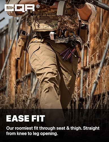 Miniatura 5 de CQR - Pantalones tácticos tipo cargo para hombre, tejido ripstop, resistentes al agua, ligeros, para uso diario, trabajo, senderismo o exteriores