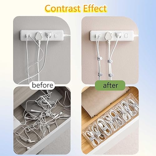 Miniatura 5 de 12 correas de silicona mejoradas para cables, correas de cable reutilizables para cables de carga, auriculares, computadora, escritorio, gestión de