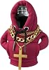 BATHRINS 3 Pcs Gear Stick Hoodie with Cross Chain/Necklace, Shift Knob Hoodie for Car, Gear Stick Cover, Universal Car Decorations, Auto Interior Accessories for Most Vehicles (Red)