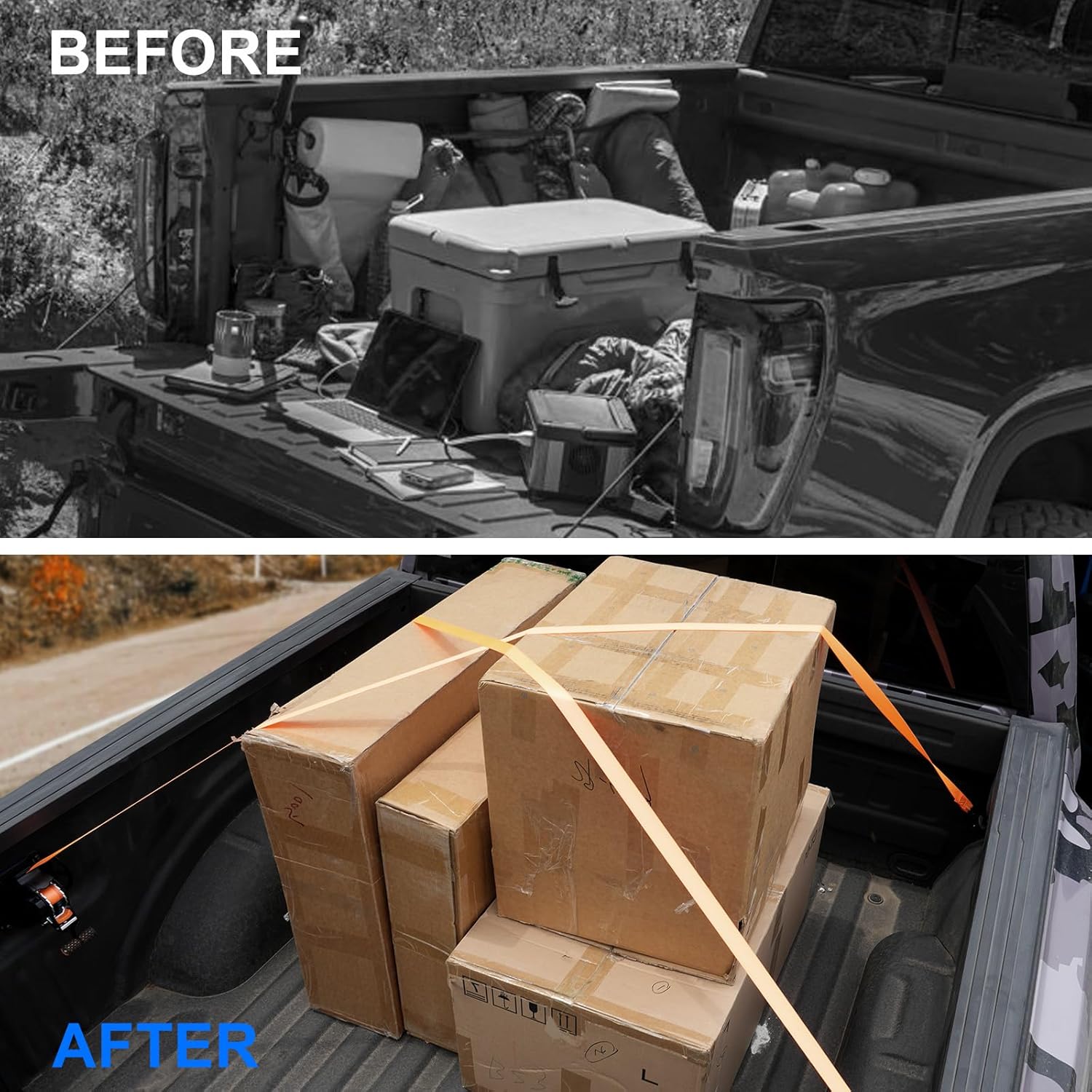 2PCS Retractable Truck Bed Tie Downs for Ford F150 1.5 Ton Capacity, Tool-Free Install, Fits 2015-2024 2025 2026 F-150 Accessories, Heavy Duty Ratchet Straps with Quick Release - Image 5