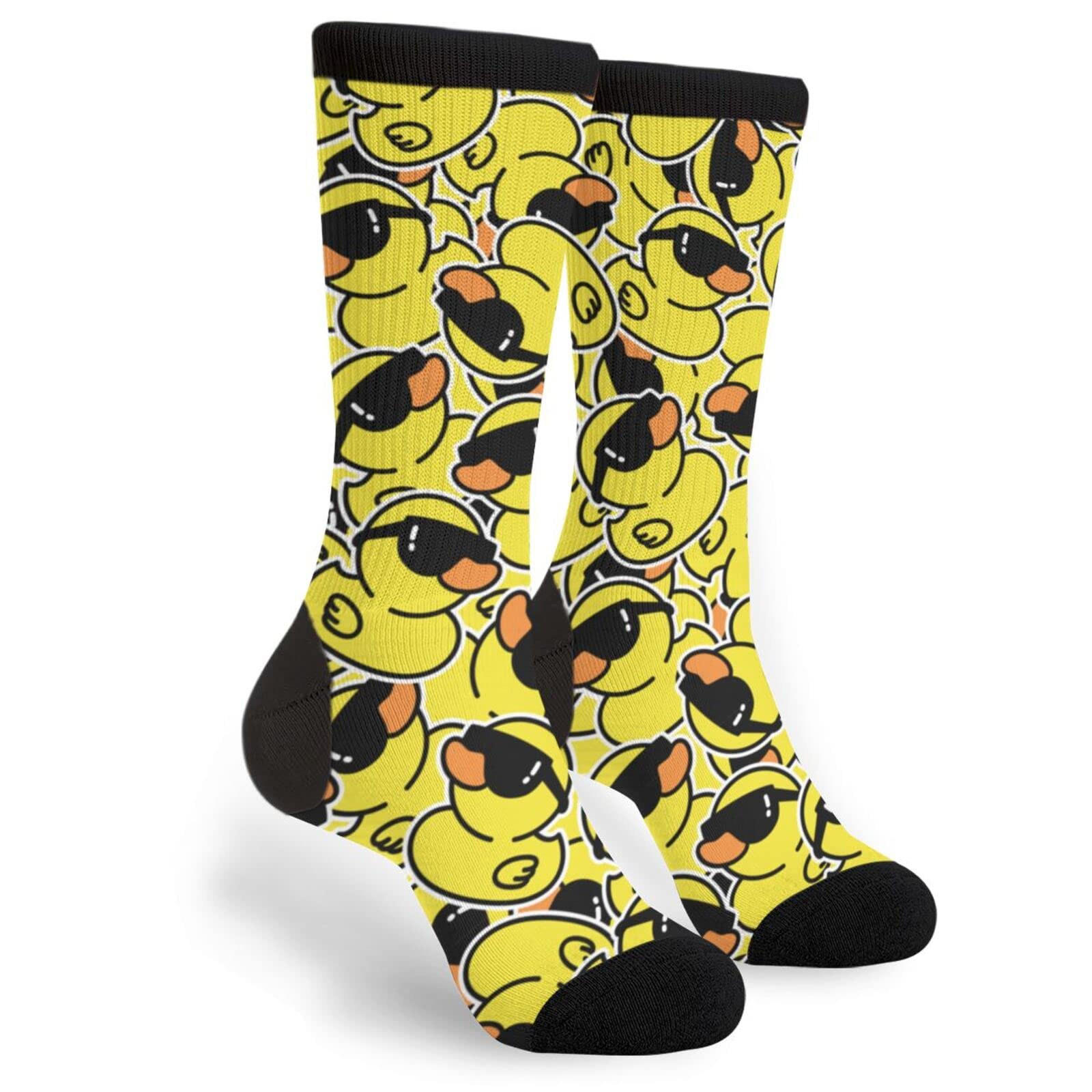 Yilad Unisex Funny Duck Novelty Crew Socks Casual Socks Mid Calf Socks For Women Men, One Size