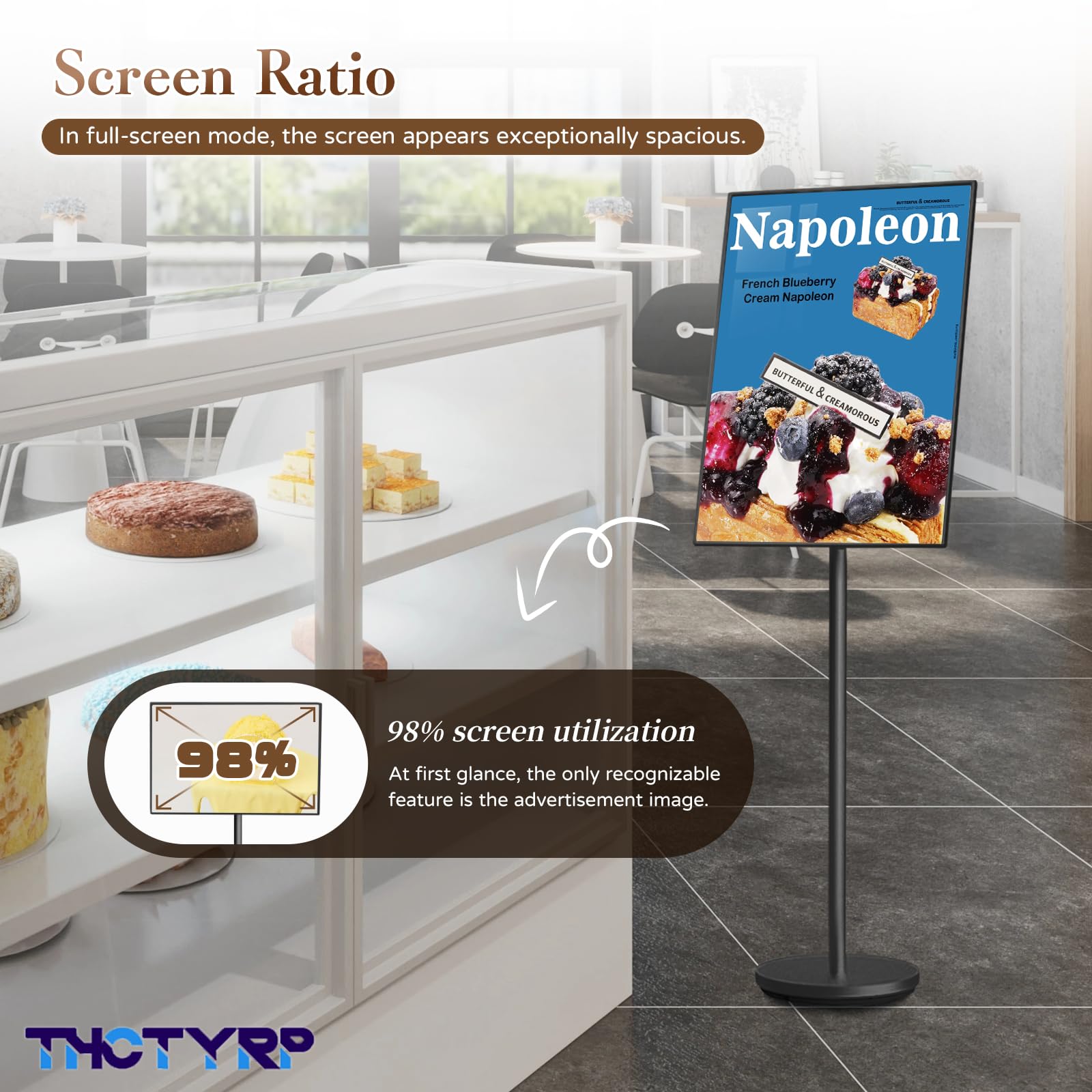 Espositore A2, regolabile in altezza, in alluminio, nero