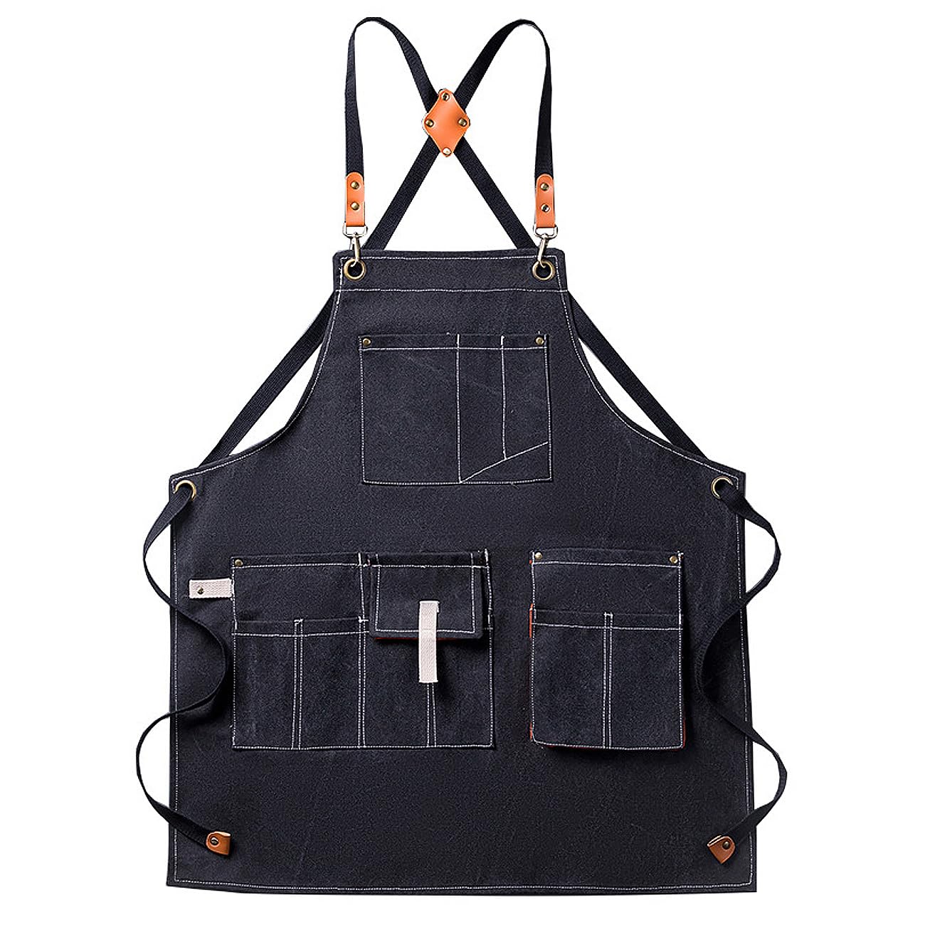 DREYOLIFEKitchen Cooking Aprons, Adjustable Soft Chef Apron with 5 Pockets for Men Women