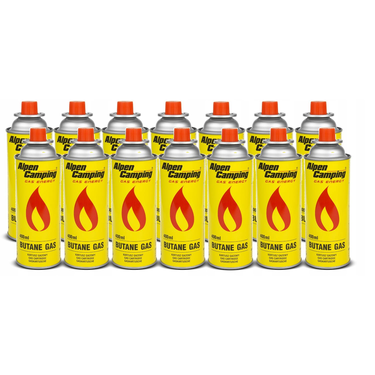 Alpen Camping Lot de 14 cartouches de gaz butane - 400 ml - Pour réchaud à gaz, réchaud de camping, chalumeau à souder EN417