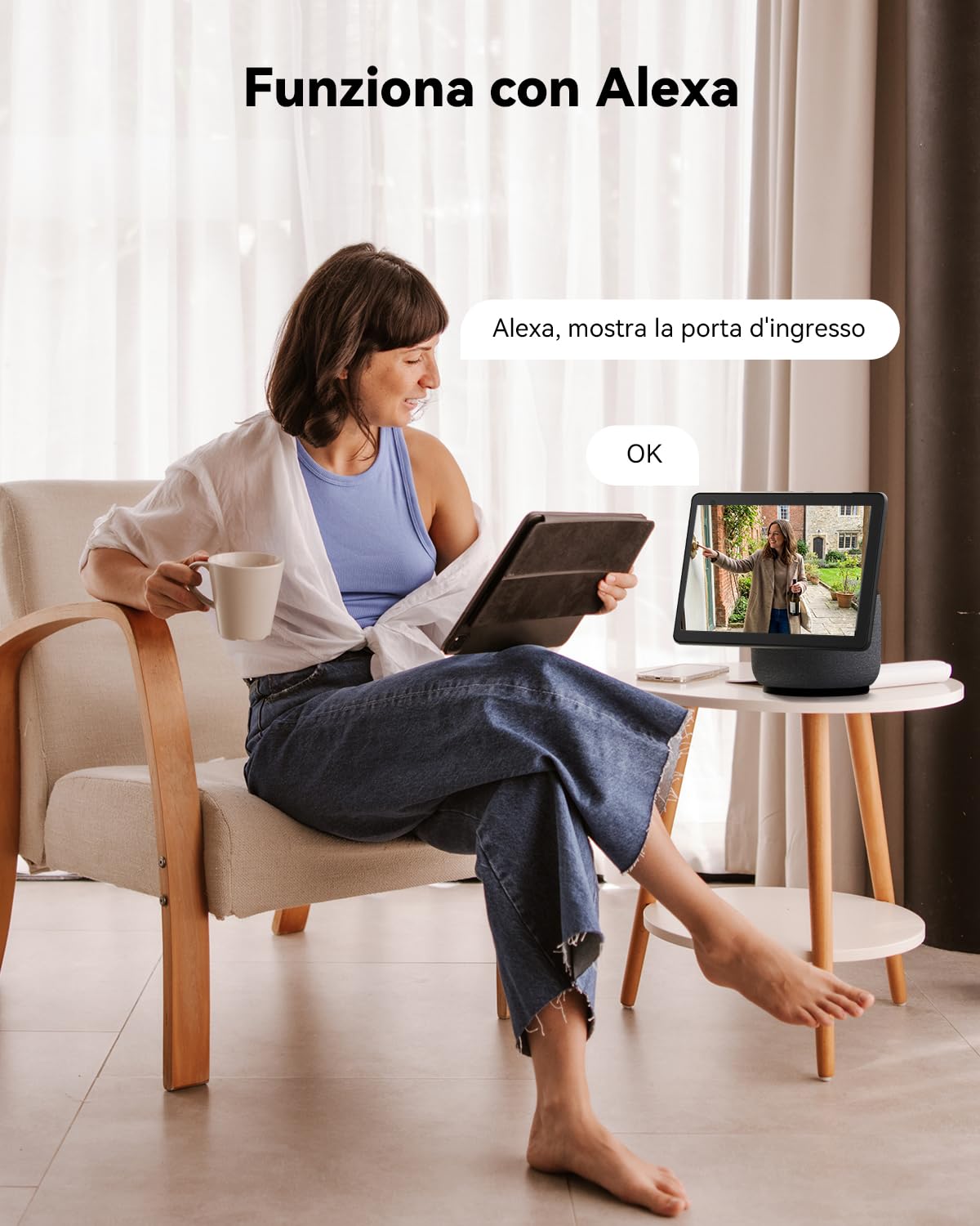 Imou VD1 5MP Spioncino Digitale WiFi con Schermo a Colori da 4,3", Videocitofono 3K, Campo Visivo 149°, Rilevamento Umano, 24/7 Registrazione, 4800 mAh Batteria, Protezione della Privacy, 2.4/5 GHz