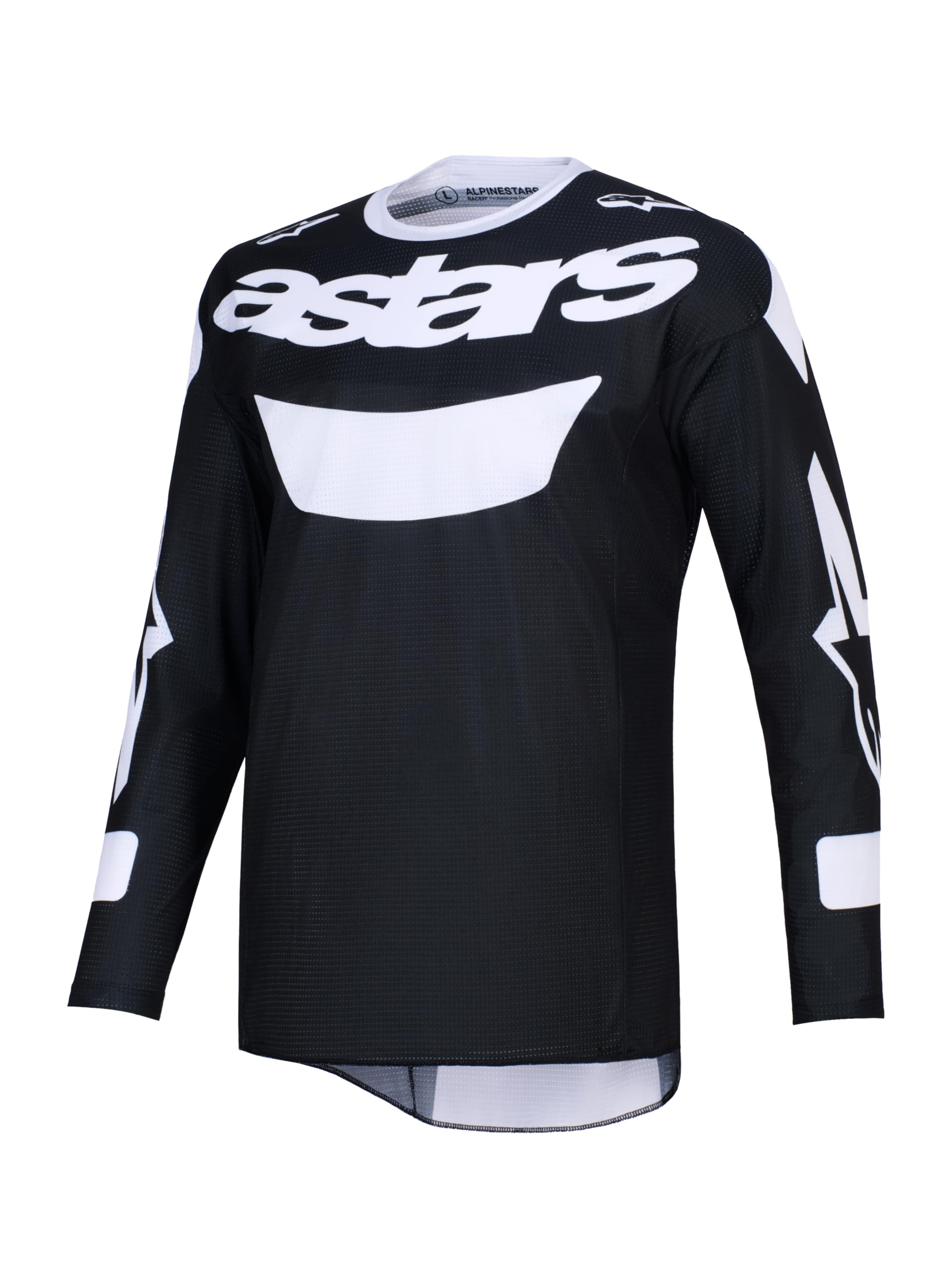 Alpinestars Racer Air Riway Maglia da motocross, nero/bianco, L