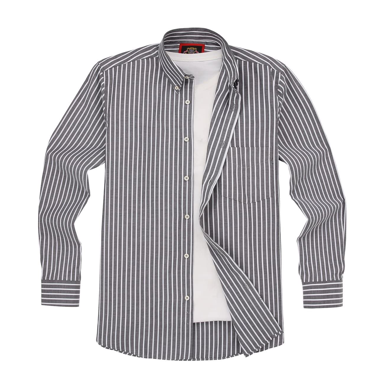 Camisa De Vtir De Manga Larga Ajustada Para Hombre, De Algodón, Con Diseño De Rayas Y Cuadros, Con Boton - China Camiseta Y Los Hombr Camisas Precio