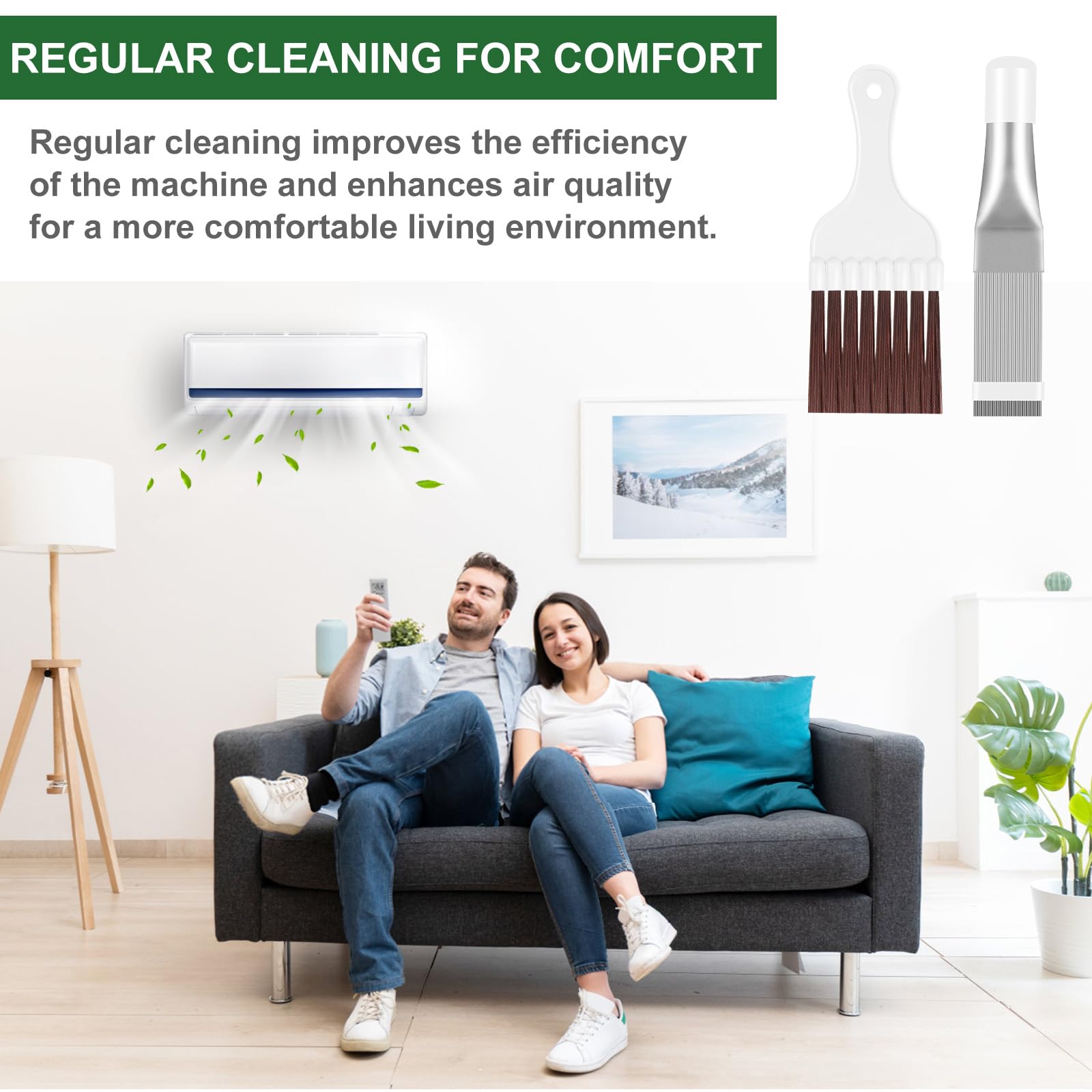 Set Spazzole Per Pulizia Condizionatore - 2 Pezzi In Acciaio Per Serpentine E Filtri