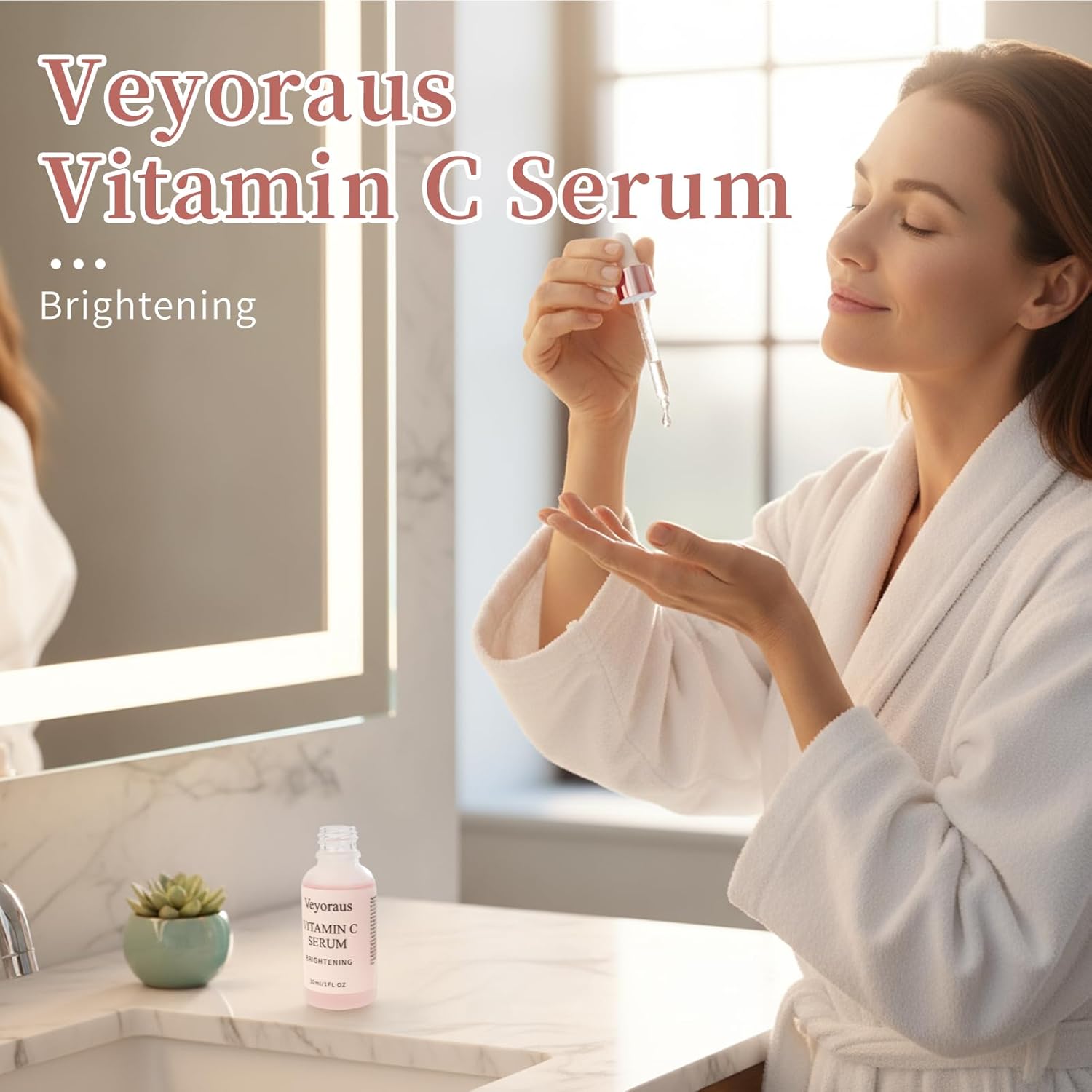 Vitamin C Serum for Face – Brightening & Anti-Aging & Wrinkle Facial Serum With Vitamin C, Sodium Hyaluronate, Vitamin E And More. Hydrating Dark Spot Corrector to Even Skin Tone & Glow, 1 fl oz(Pink)