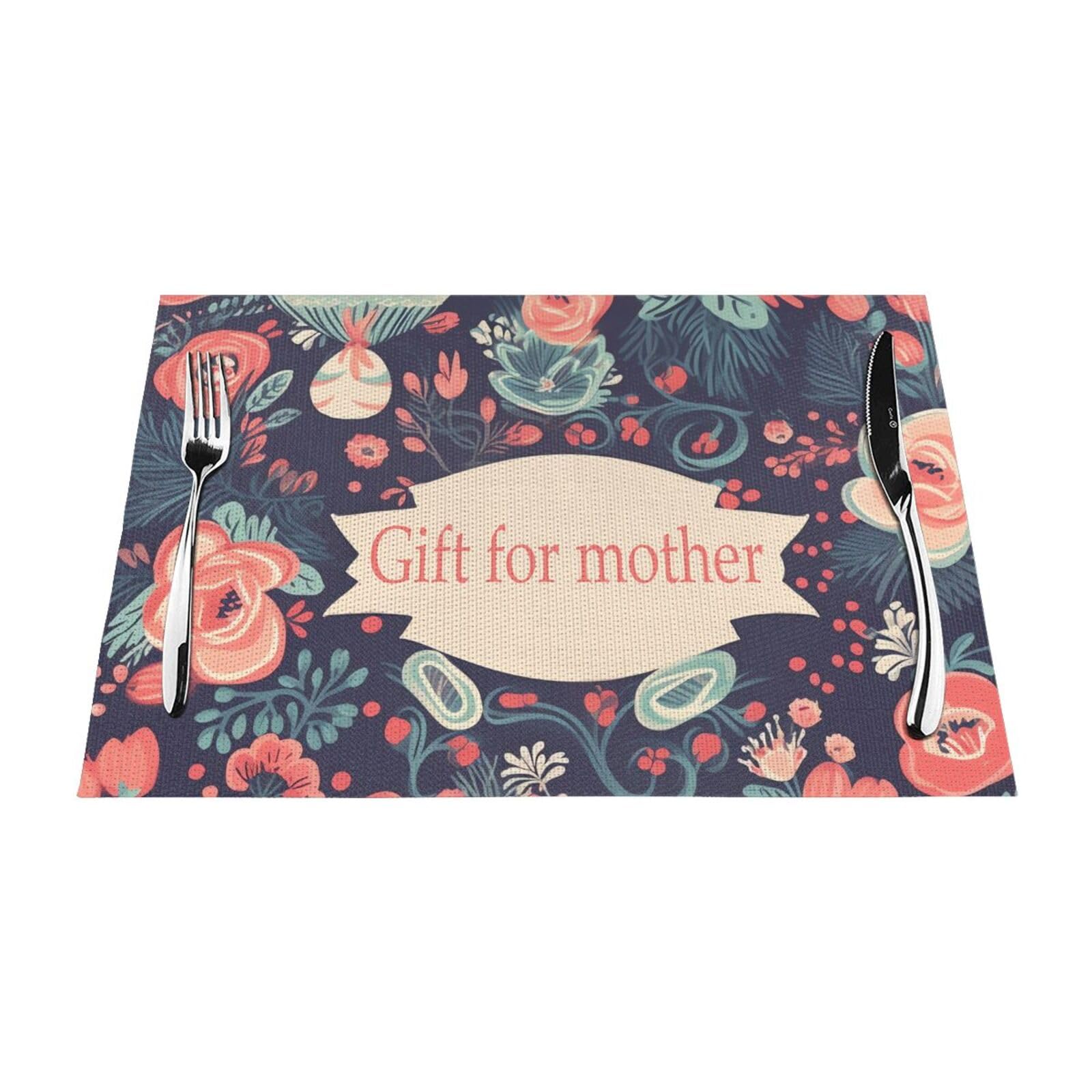 Tovagliette in tessuto resistente al calore, idea regalo per la mamma, 6 pezzi, tovagliette lavabili, per tavolo da pranzo, cucina, picnic, feste