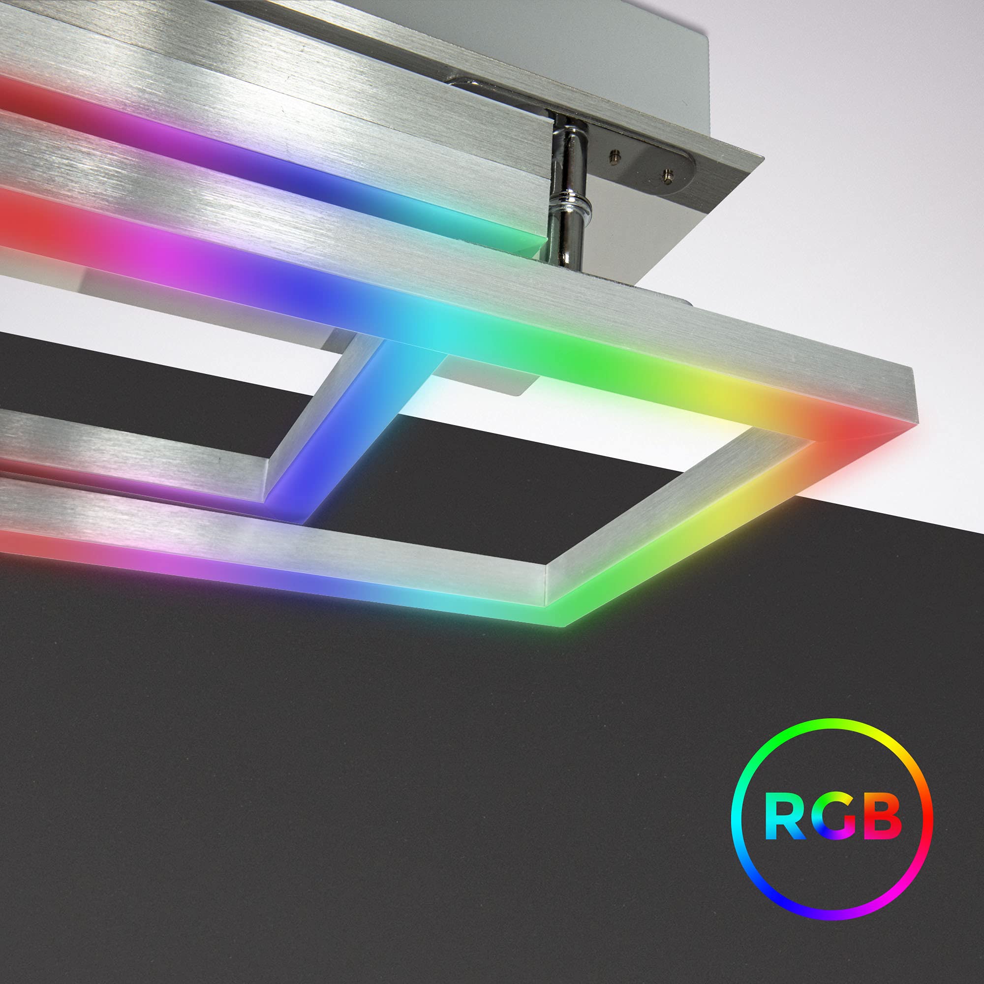 B.K.Licht Lámpara de techo LED WiFi inteligente I App y mando a distancia I regulable I CCT I RGB I control por voz I compatible con iOS y Android