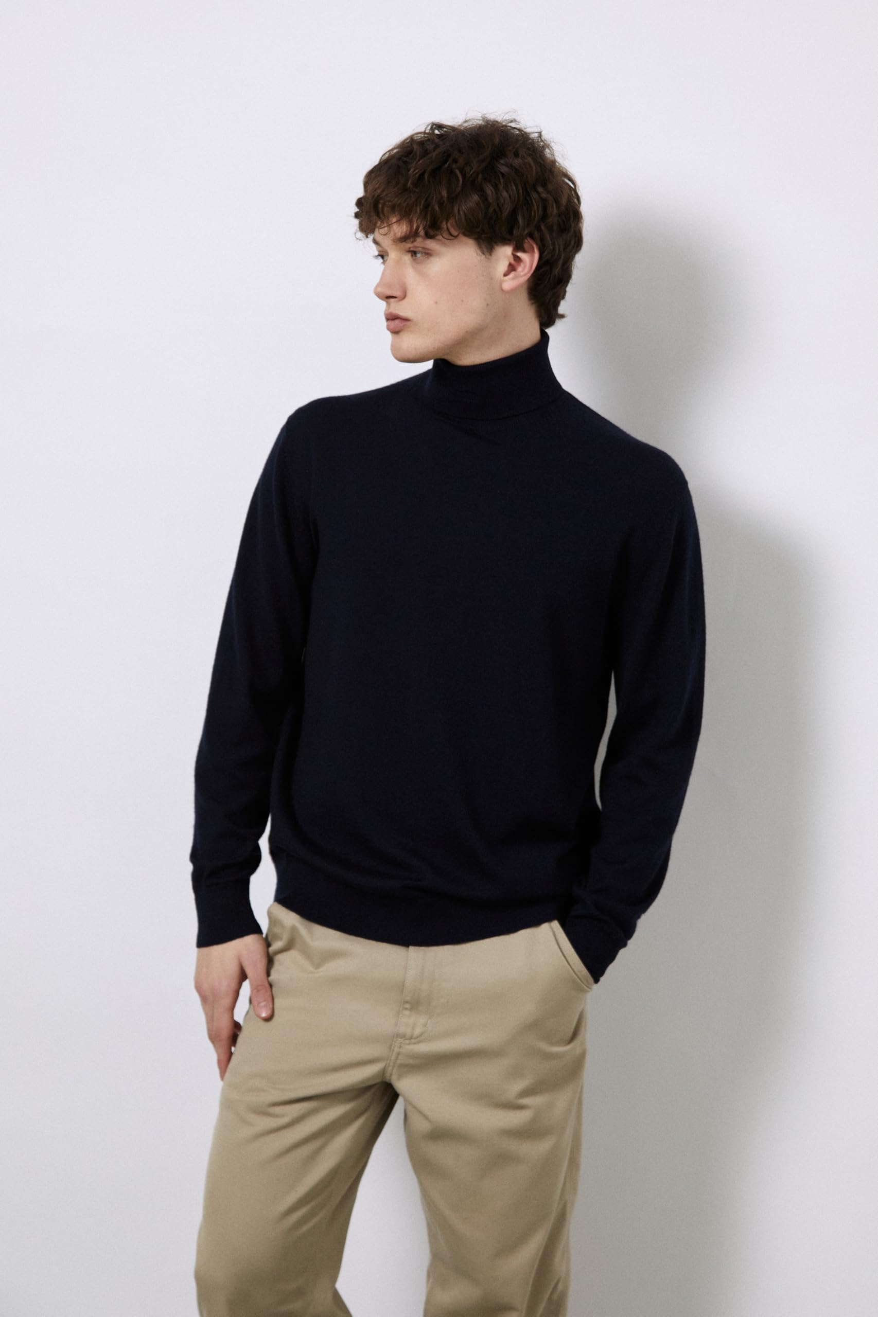 Diana Studio - Maglione Collo Alto Basico in 100% Lana Merino, Uomo, Maniche Lunghe, Casual Fit