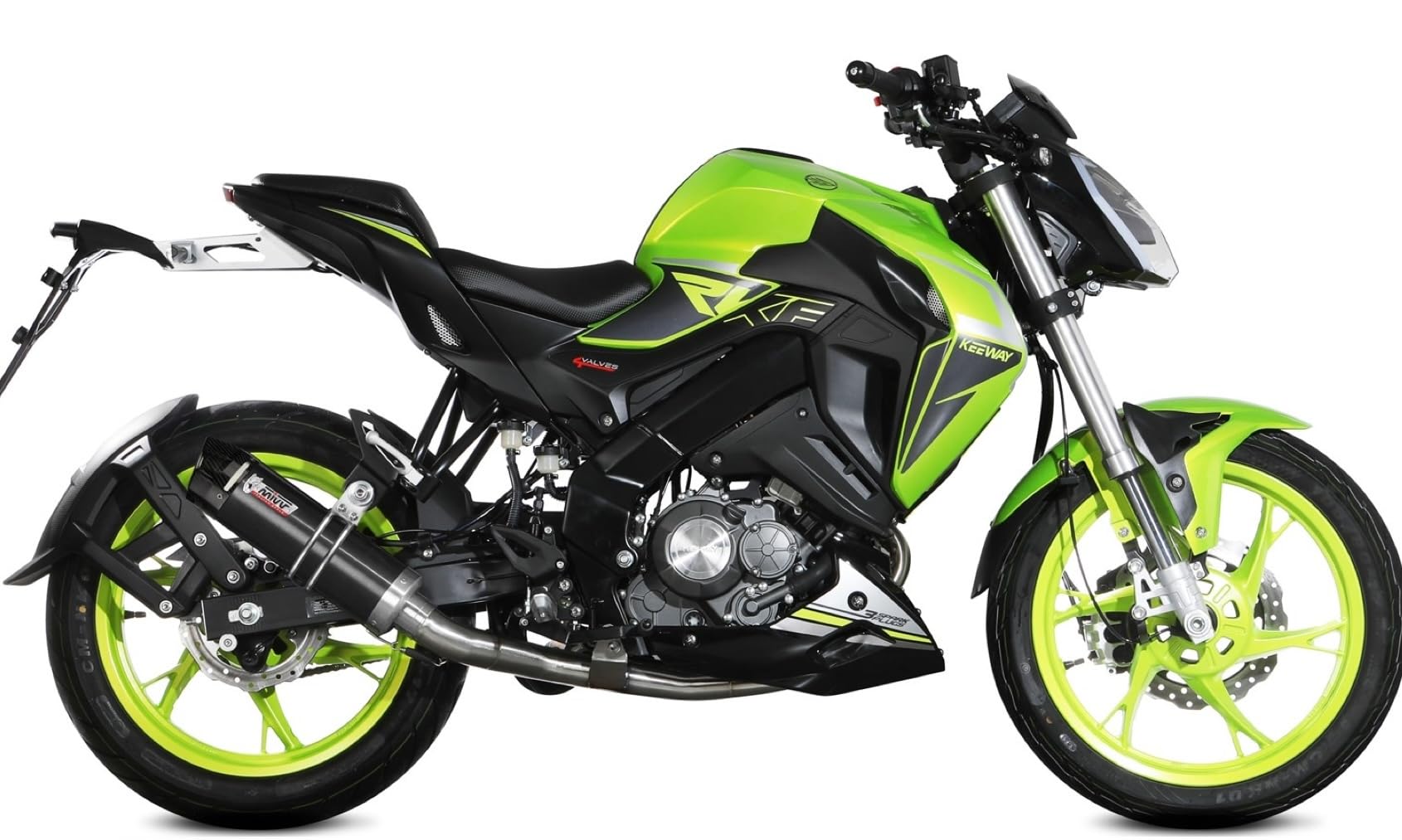 mivv scarico completo omologato nocat gp inox nero compatibile con keeway rkf 125 2021 2022 2023 2024 mototopgun