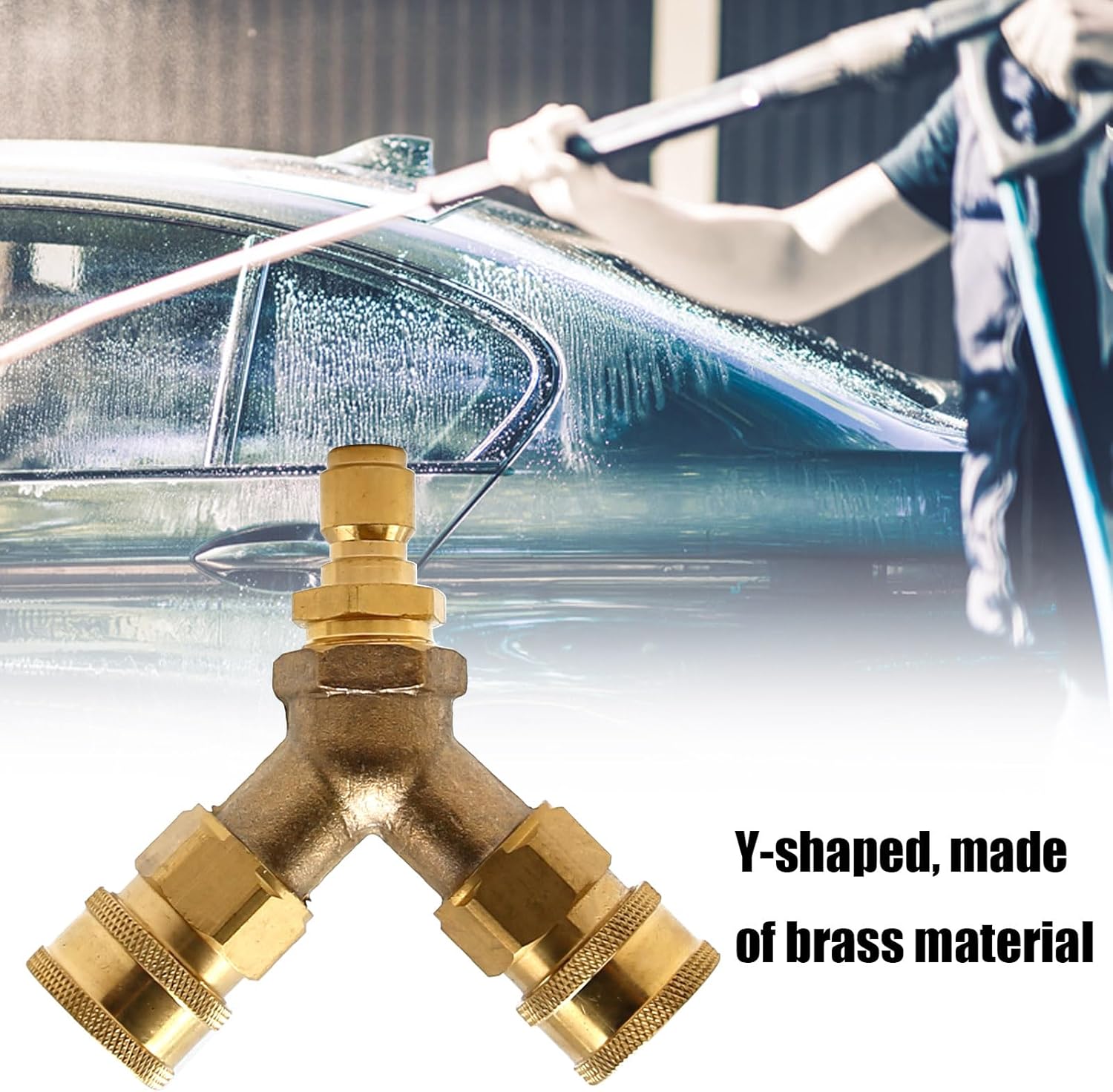 EATAKWARD Pressure Washer Tee, 3/8 Inch Fitting, Splitter Coupler, Quick Connect Two Gun to One Power Washer