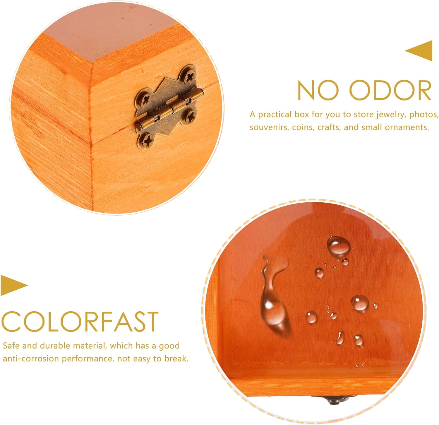 Cabilock Retro Style Wooden Box with Transparent Window for Jewelry, Trinkets, and Home Decor - 4.72 X 4.72 X 1.96 Inches (Pack of 2)
