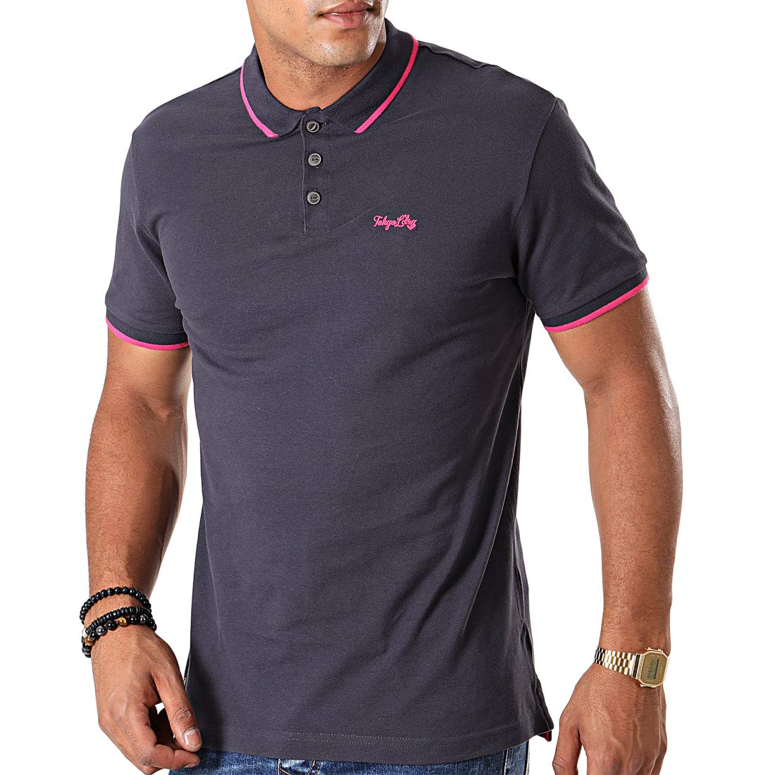 Tokyo Laundry Noel Cotton Pique Polo Shirt in Navy S