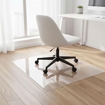 Chair Mat 24" 26" 34" 36" 44" 46" Scratch-Resistant Desk Floor Mat for All Floors Hardwood & Carpet, Heavy Duty Office Chair Protector, Simply Smooth Glide, Transparent Mats for Office12" x 28"