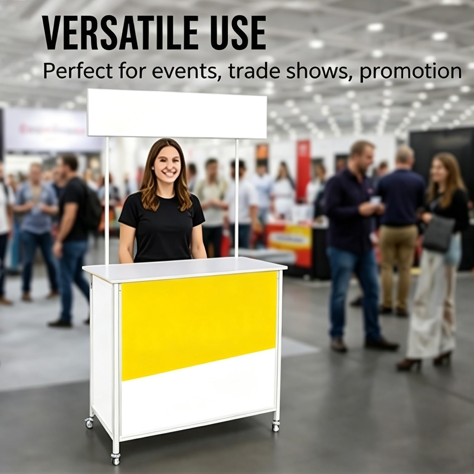 Carro de Ventas Plegable y portátil con Ruedas Puesto de Mercado Ligero para ferias, Pop-ups y Eventos