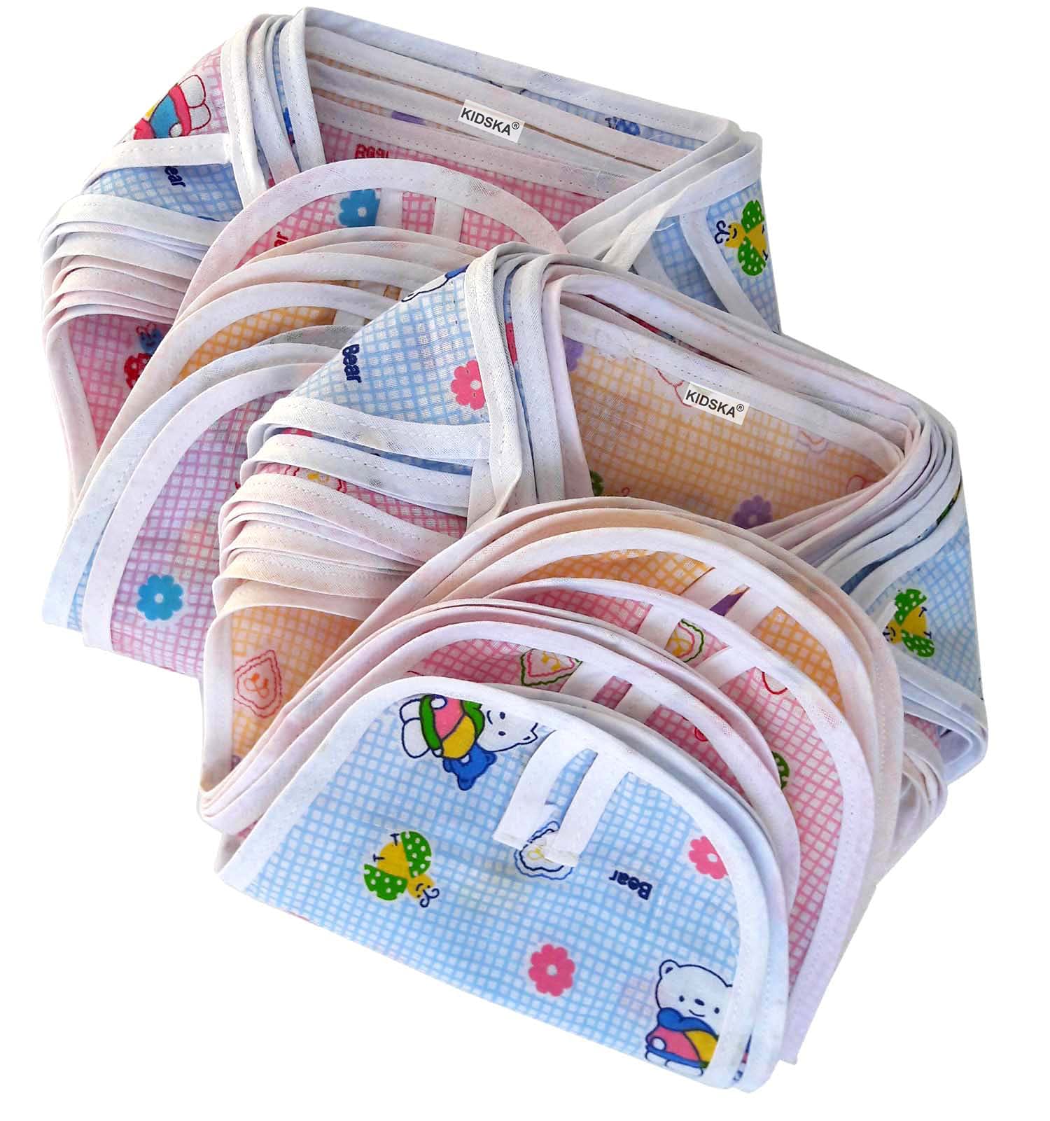 Newborn Baby Cotton Cloth Nappies/Cotton Nappy For New Born Baby, Multi Color, 0-6 Month-Pack of 24