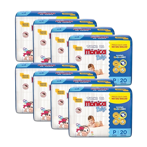Fralda Turma da Monica Baby Jumbinho P 160 Unidades