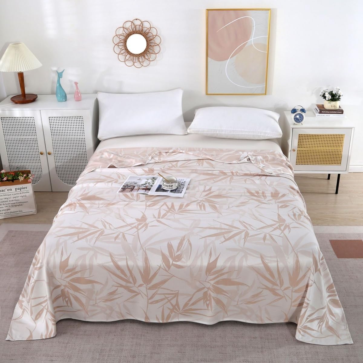 JvFbjLF Bamboo Fibre Throw – Decorative, For Sofas(Braun,180x200cm)