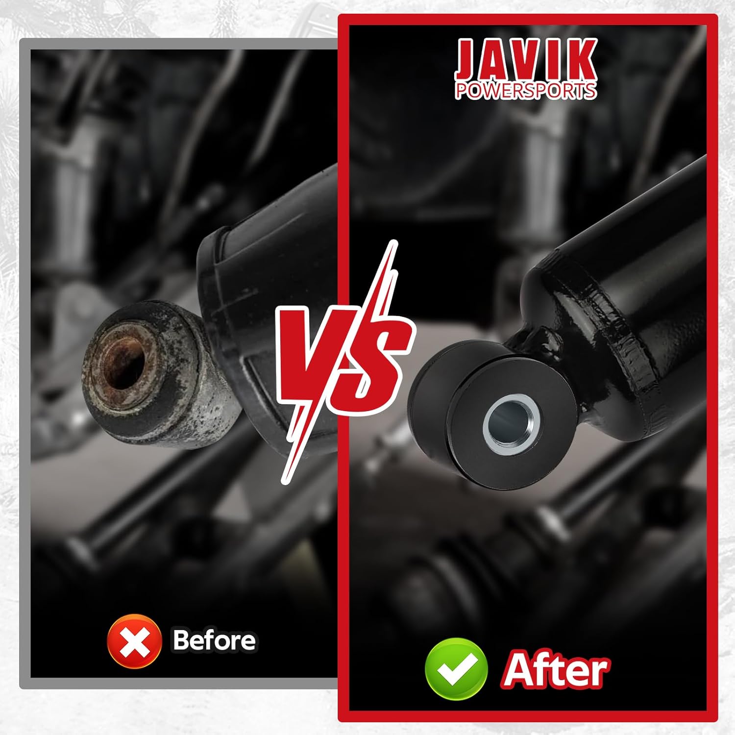 JAVIK Front & Rear Shock Bushing Sleeve Kit for Polaris Ranger 1000/900/800/Diesel RZR 800/570 Sportsman 1000/850/550 Scrambler 850 PRO-XD