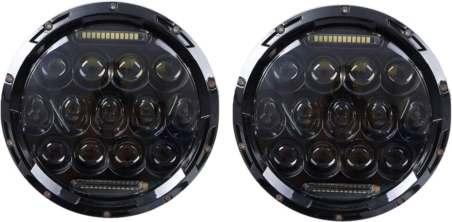 ANR Black 7 Inch 75W Round LED Projector Headlight Waterproof Bulb for Harley Davidson Motorcycle & Jeep Wrangler LED Headlamp Set of 2 … (Black) ANR Black 7 Inch 75W Round LED Projector Headlight Waterproof Bulb for Harley Davidson Motorcycle & Jeep Wrangler LED Headlamp Set of 2 … (Black)