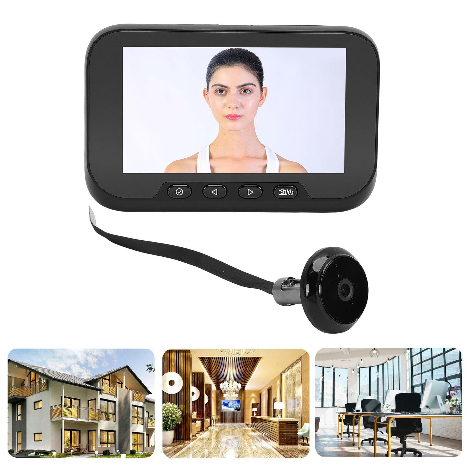 Videocamera Spioncino, Spioncino Digitale 1080P da 4,5 Pollici con Rilevamento del Movimento e Grandangolo da 135° 3800mAh Ricaricabile per la Sicurezza Dell'appartamento