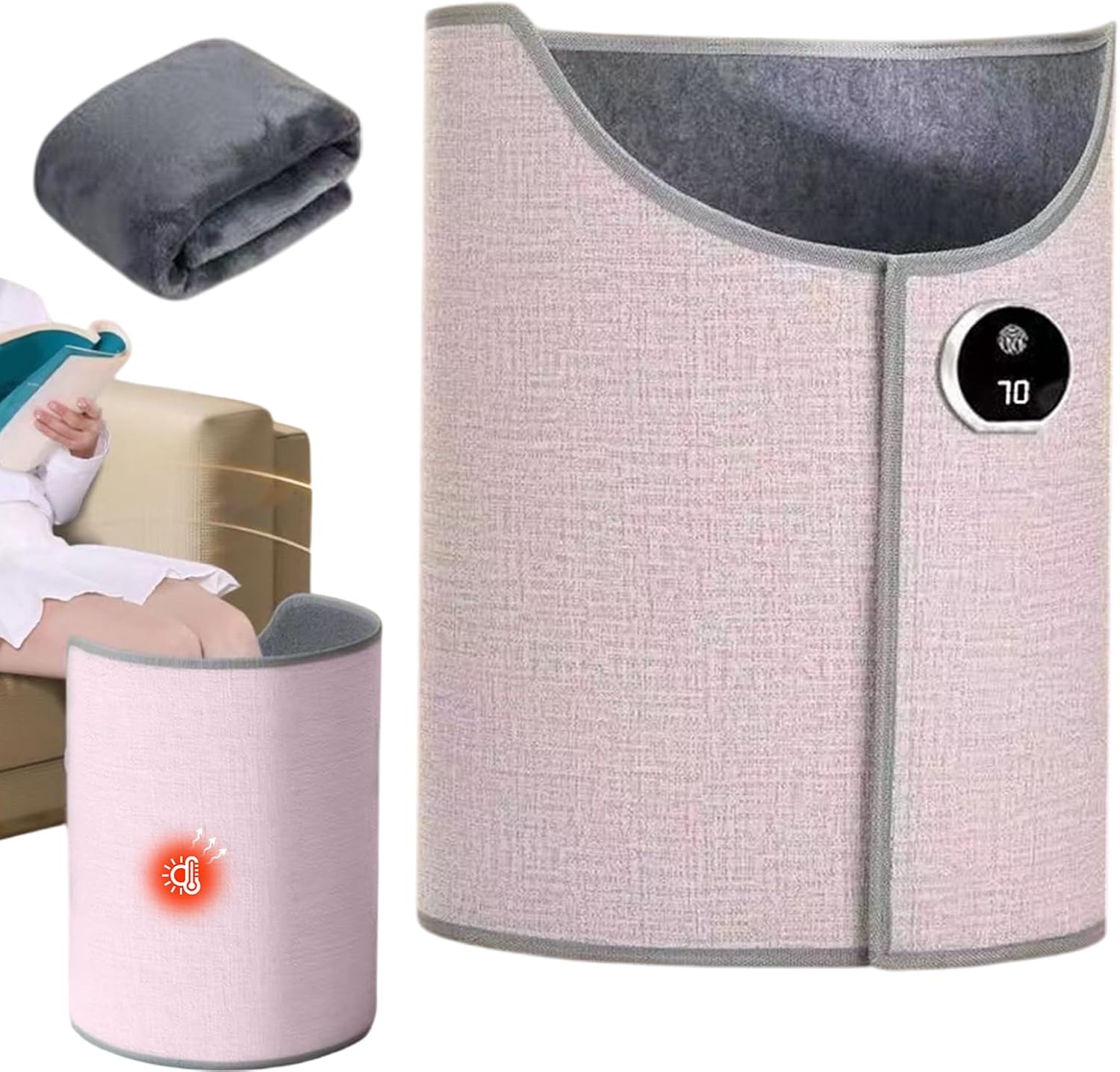 Under Desk Space Heater, Foldable Electric Foot and Leg Warmer for Indoor Use, Portable Floor Heater for All Ages, Family, and Office Comfort