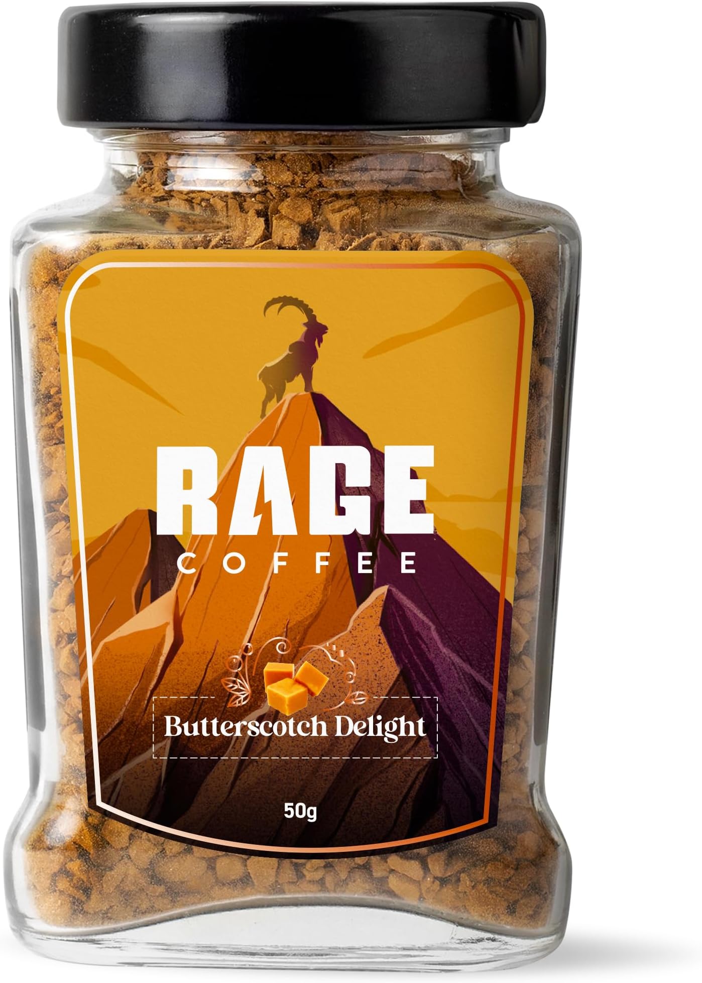 50 Gms Butterscotch Delight Flavour - Premium Arabica Instant Coffee | Boldest, Smoothest, Tastiest, All Natural Coffee