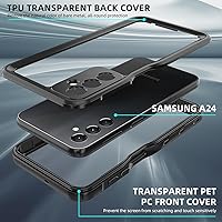 Vista 5 de Funda impermeable para Samsung Galaxy A24 4G, con protector de pantalla integrado, a prueba de polvo, a prueba de golpes, resistente, con soporte