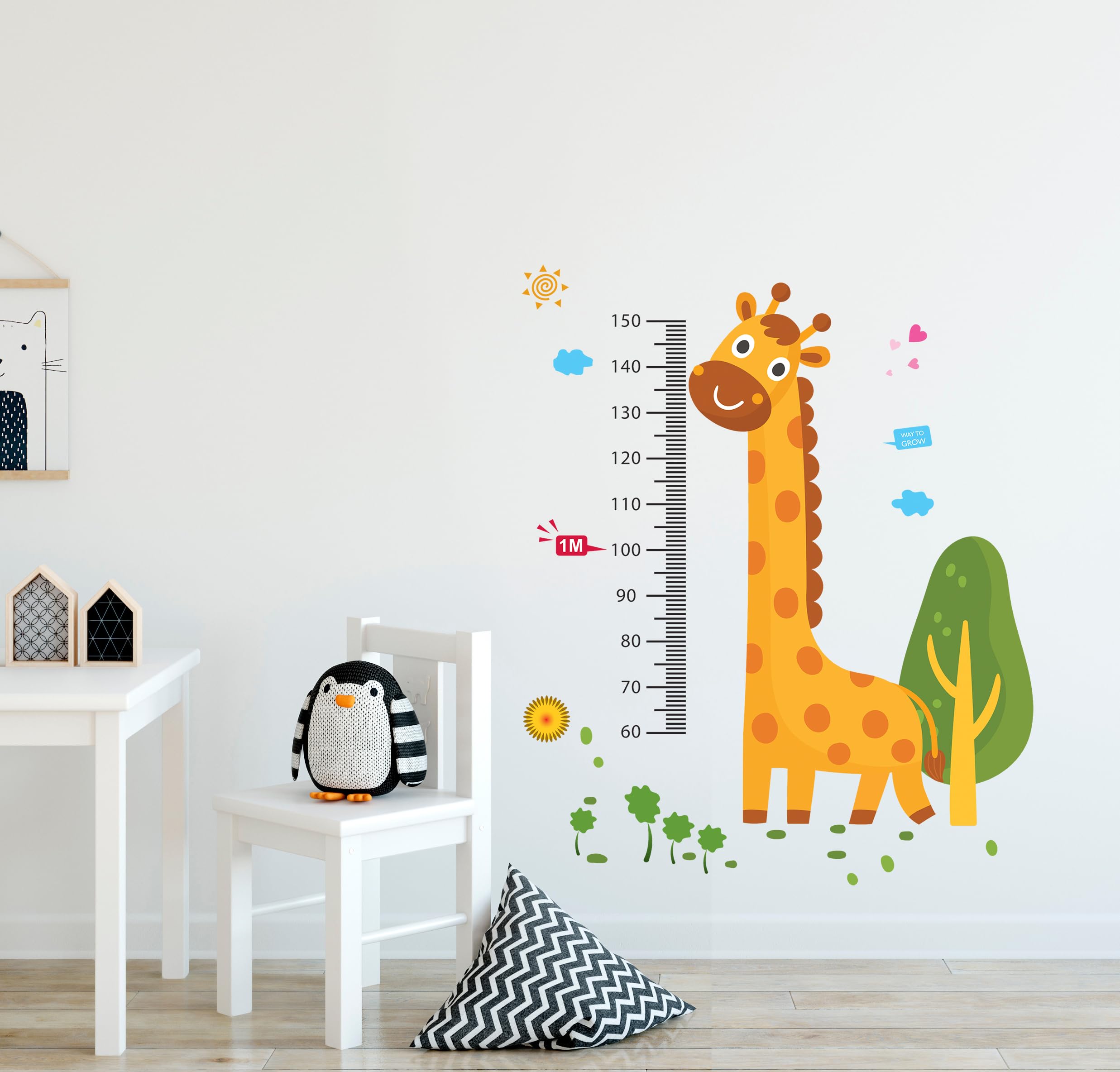 Amazon Brand - Solimo Kids Giraffe Height Chart Wall Sticker | PVC Vinyl | Easy Application | Bold Decor for Home (80 cm x 150 cm, Multicolour) (B0D37KBXLH) Amazon Price History, Amazon Price Tracker