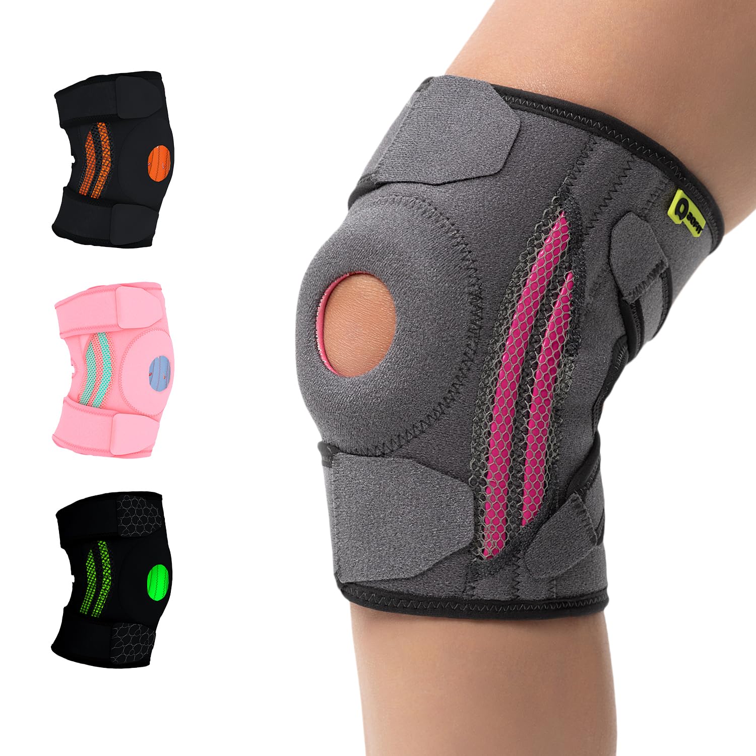 aoFIT Knee Brace (One Size:Medium) with Dual Side Stabilizers & Patella Gel Pads 4-way Adjustable Wraparound Strap for Maximum Knee Pain Support and