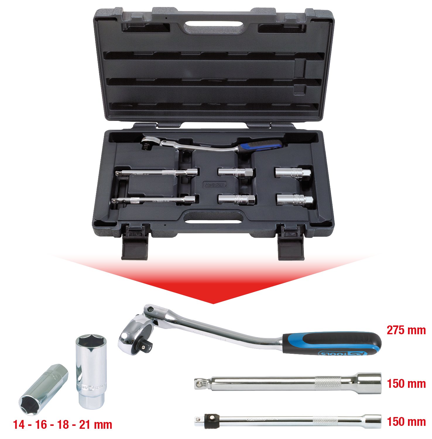 KS Tools 918.0607 4042146114834 918.0607 - Coffret de douilles 3/8''
