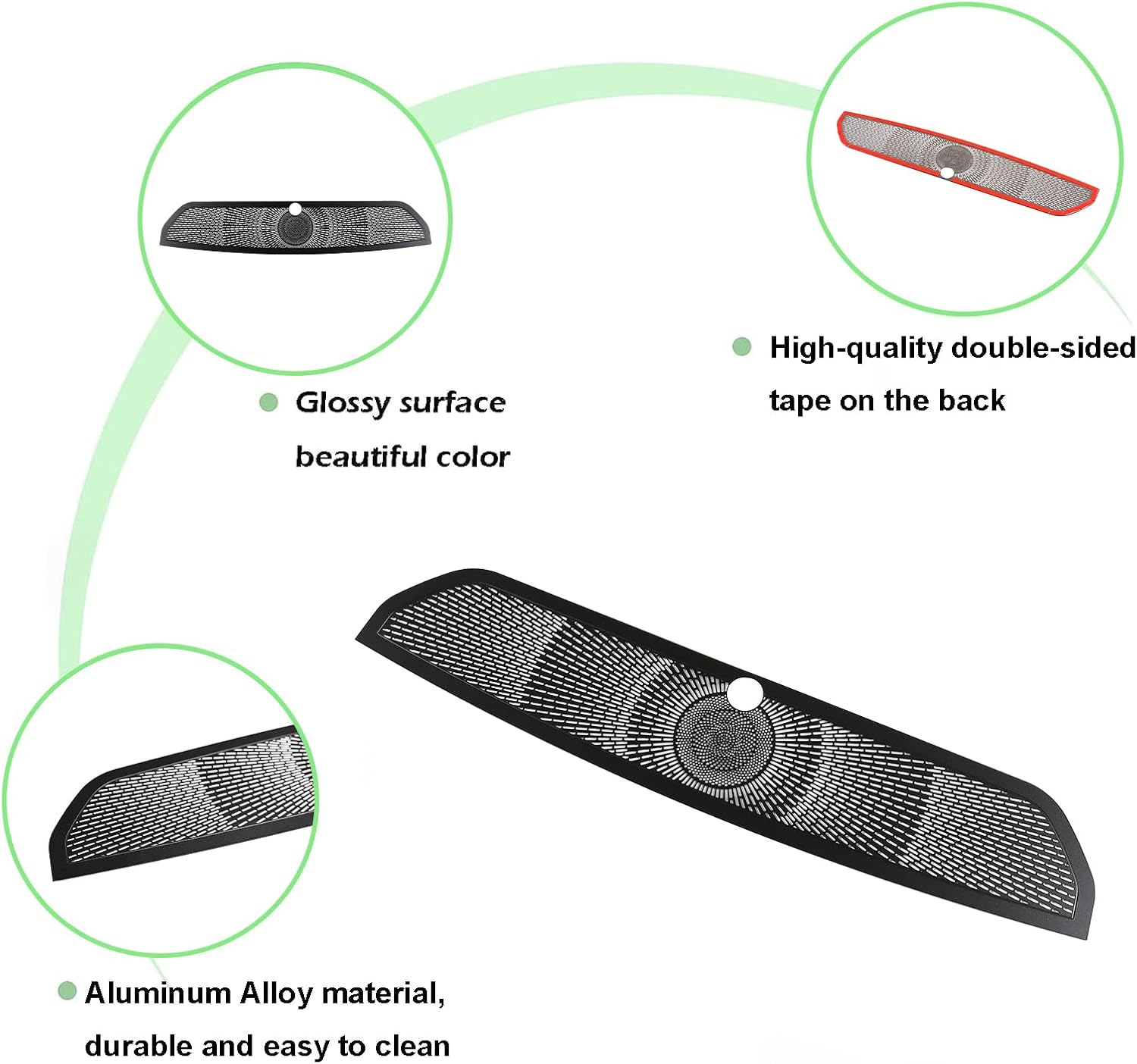 Dashboard Air Vent Cover Grille Panel Compatible with Land Rover Defender 90 110 130 2020 2021 2022 2023, Center Console Air Outlet Mesh Protection Frame Trim, Stainless Anti-Clogging Cover