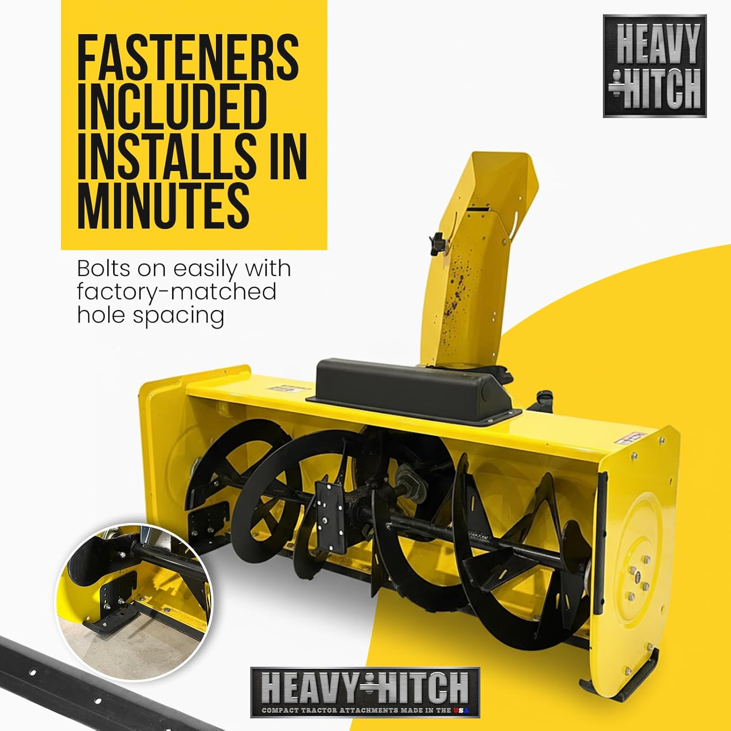Heavy Hitch 47" Snow Blower Cutting Edge | Wear Bar Fits John Deere Sub-Compact Tractor Snow Blowers | Made in USA