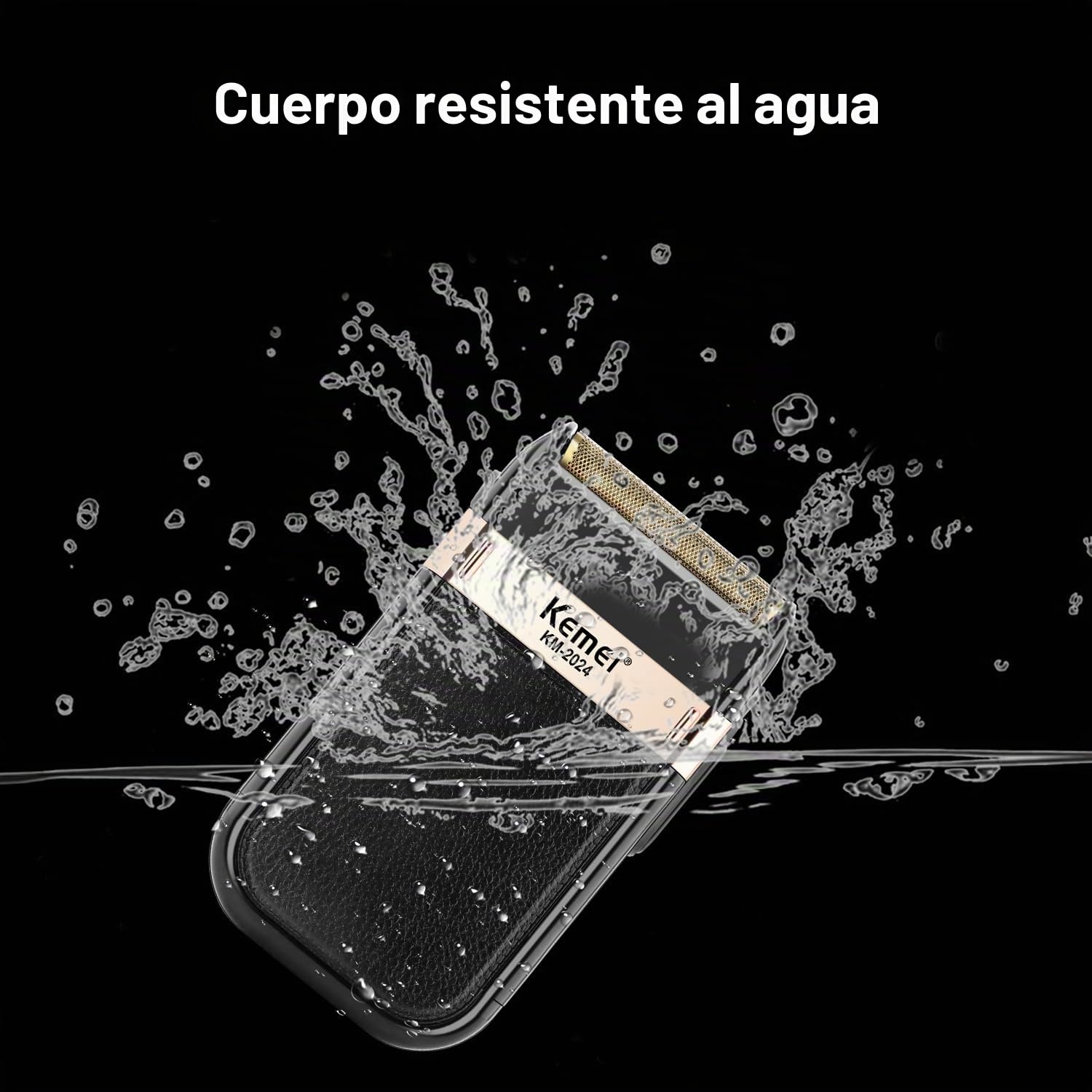 KEMEI Afeitadora de Láminas Para Hombres, Maquinilla de Afeitar de Doble Hoja Recíproca Resistente al Agua, Motor de Alta Velocidad de 8000 RPM, Afeitadora Eléctrica Recargable Para Barba