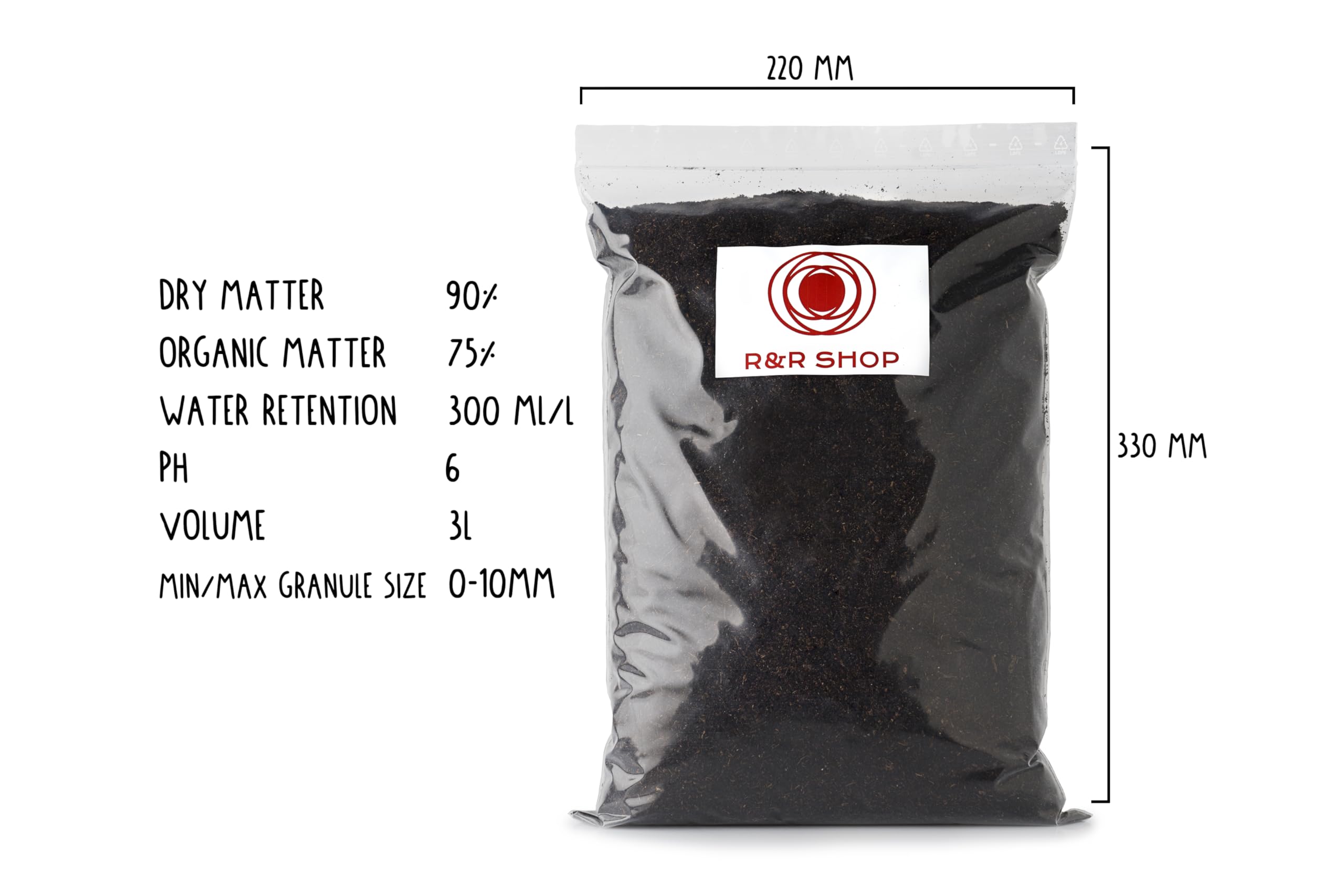 Humus De Lombric Biologique 100% Italien - 2L, PH Neutre, Enrichit Sol Plantes, Fleurs, Potager