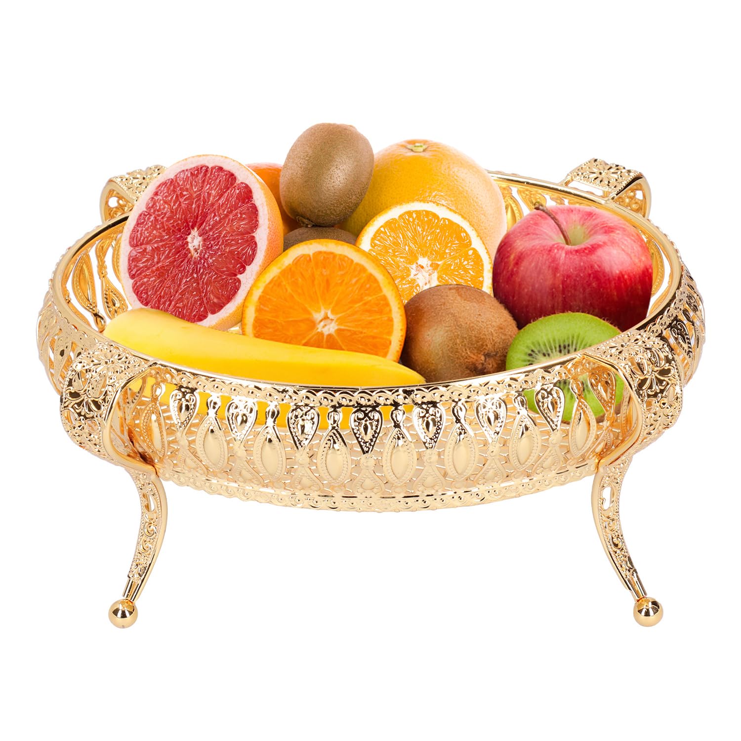 Plateau De Service Rond En Or 20cm Forme Ondulée En Acier Inoxydable Plat à Bonbons Doré Pour Fêtes Mariage Maison