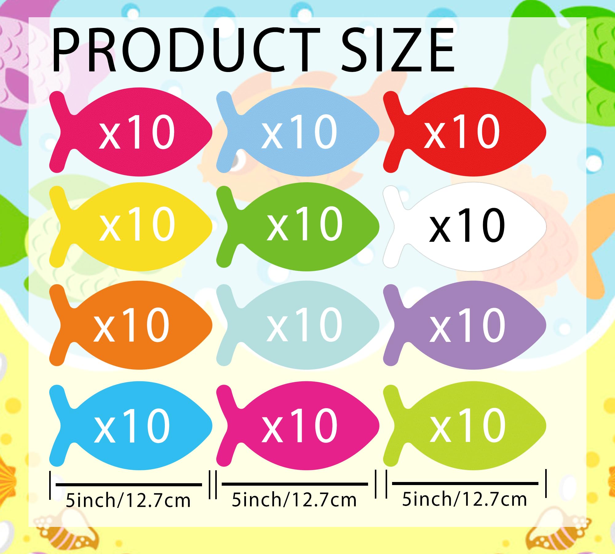 120 Pcs Faith Fish Creative Paper Cut Outs Fish Shape Paper Cut-Outs - 5 Inch Open Religious Fish Paper Sunday School Bulletin Board Decoration for DIY Craft Projects Theme School Party - Image 2