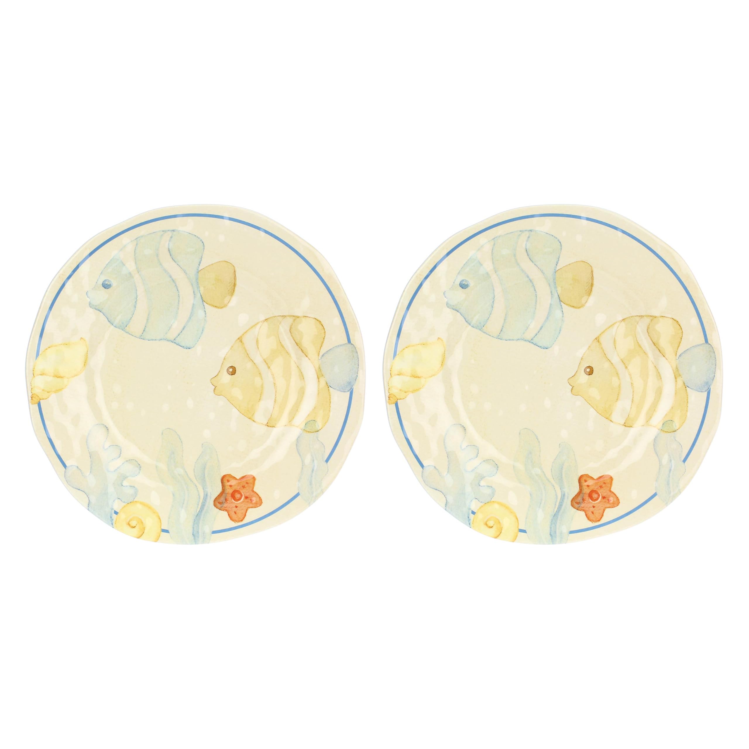 THUN Set of 2 Melamine Dinner Plates Mare da Amare